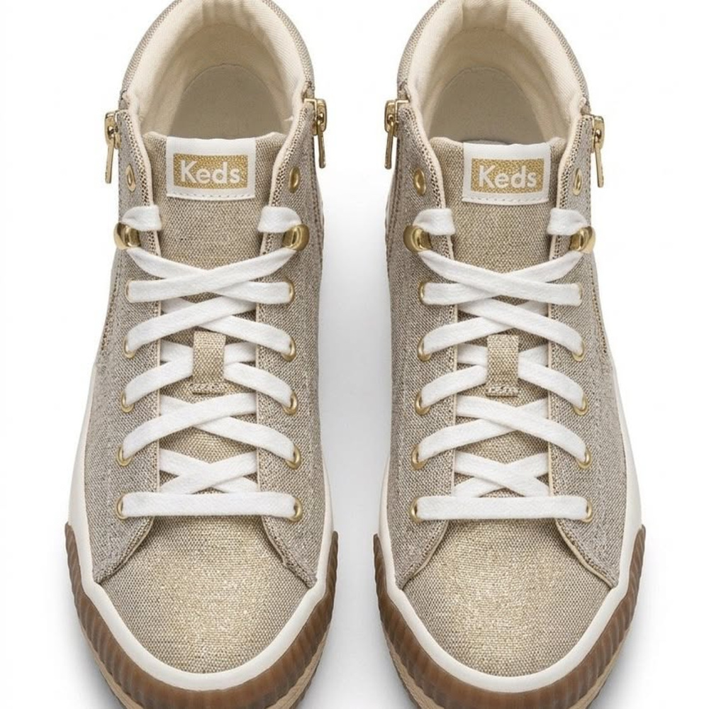 Keds, Canvas high-top sneakers, Demi TRX Mid Metallic, Size 6